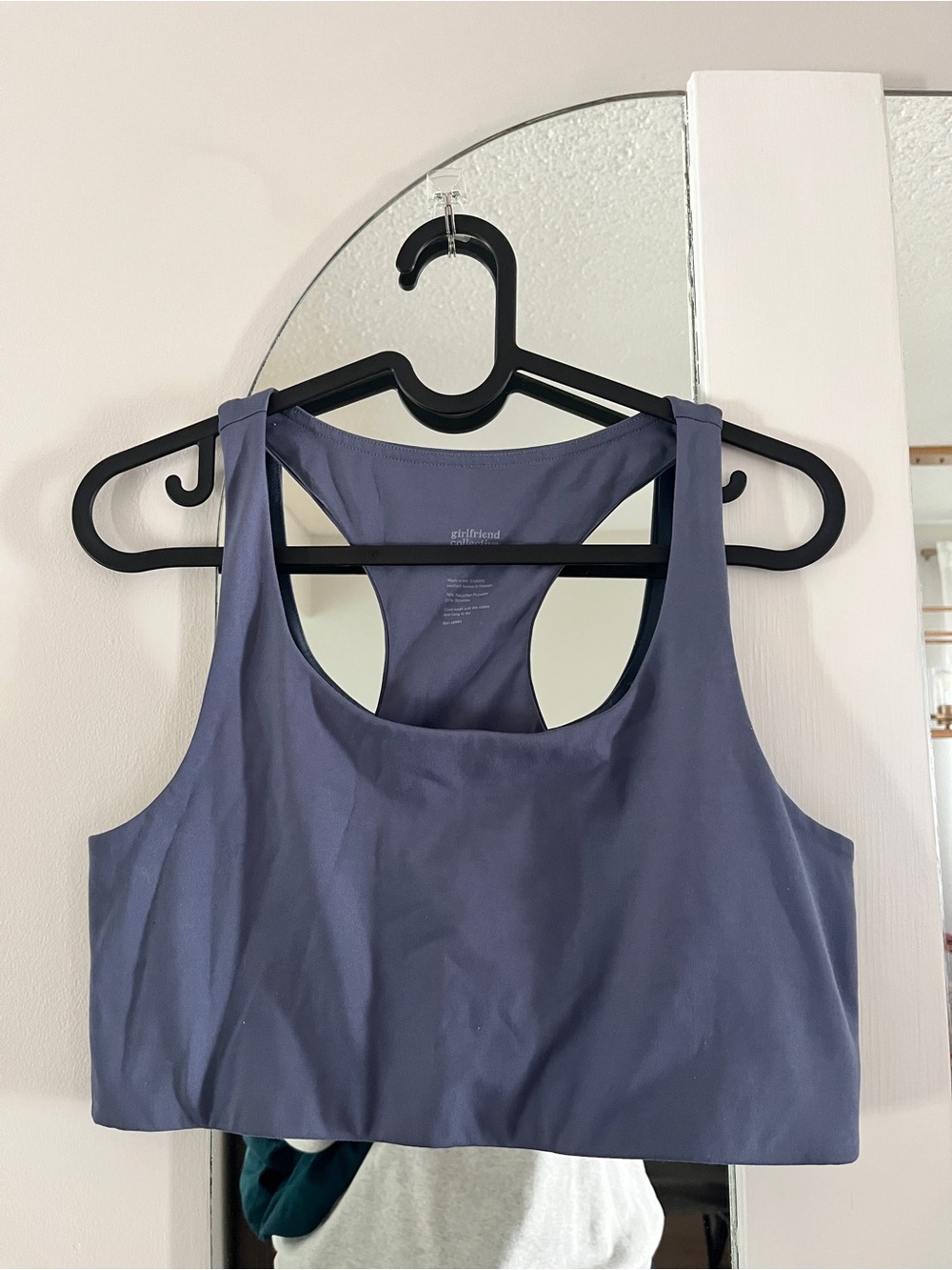 girlfriend collective Slate-Blue Racerback Sports Bra
